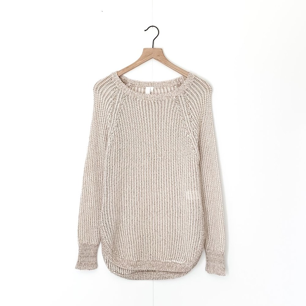 ANTHROPOLOGIE SI-IAE cream open weave sweater m
